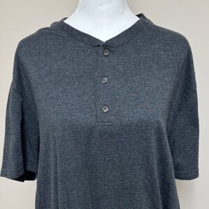 Fresh Clean Tees/Threads Men's Charcoal Heather Gray Henley Shirt